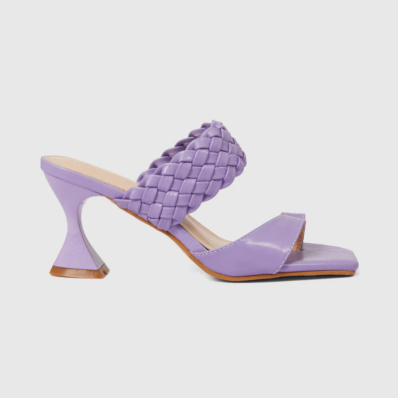 Braided Strap Chunky Sandals Purple - Image 2