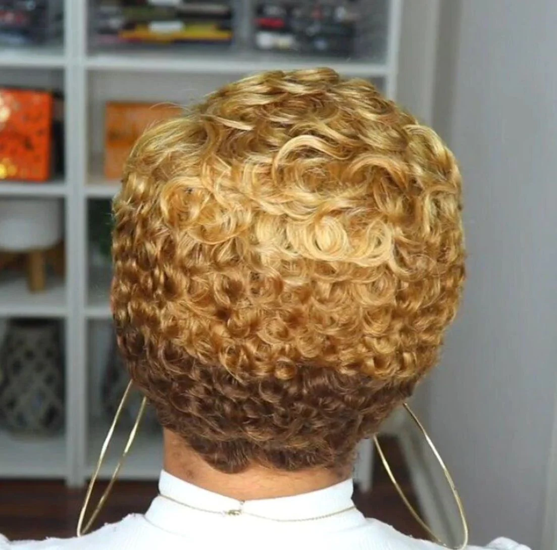 Short Hair Hand Wrapped Chemical Fiber Wig - Image 4