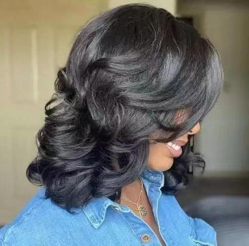 Short Straight Hair Side Bangs High-temperature Fiber Wig - Image 2