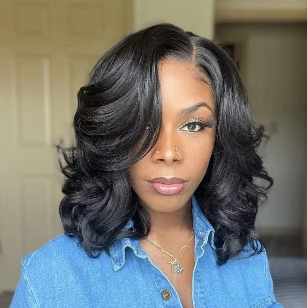 Short Straight Hair Side Bangs High-temperature Fiber Wig - Image 7