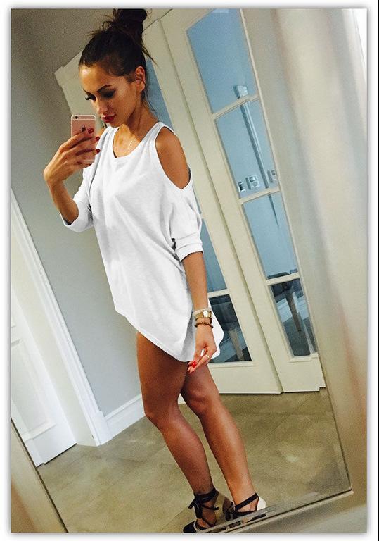 Shoulder Cut-Out Long T-Shirt - Image 3
