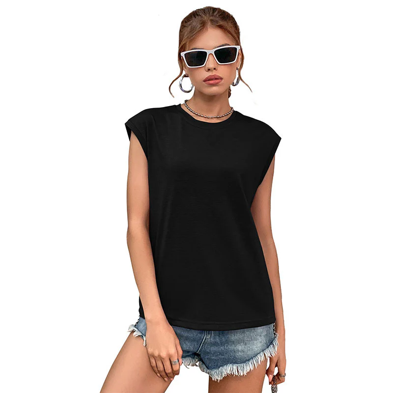 Shoulder Pad T-Shirt Tank Tops - Image 2