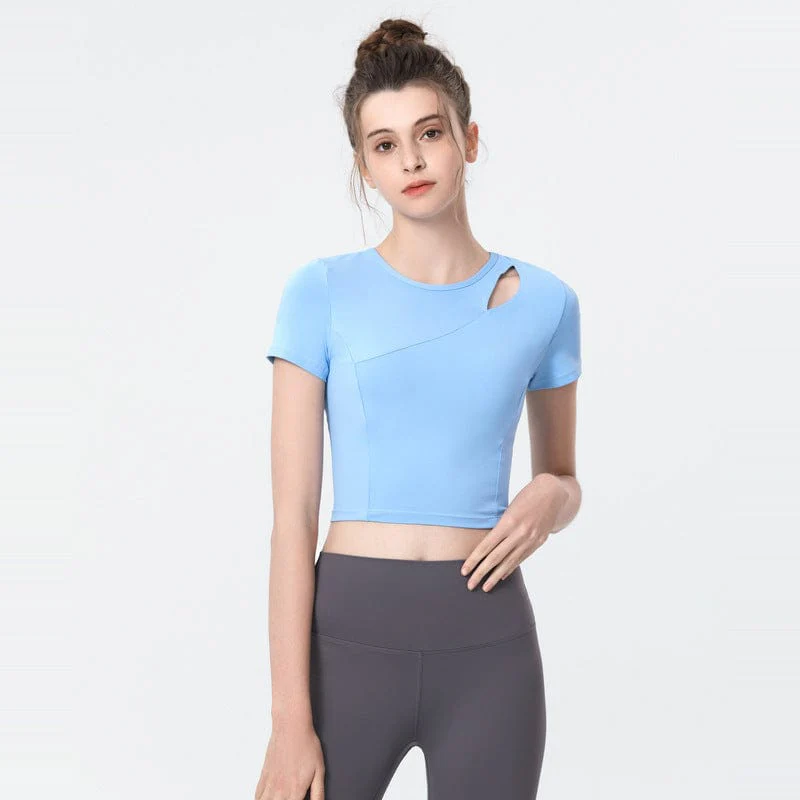 Shoulder Slit Cropped Active Top - Image 10