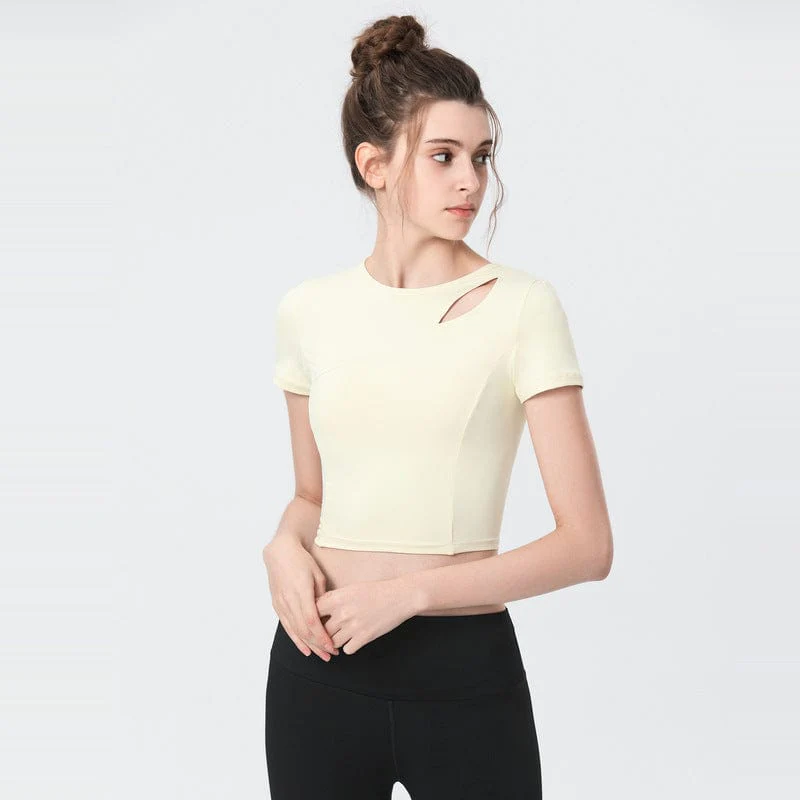 Shoulder Slit Cropped Active Top - Image 21