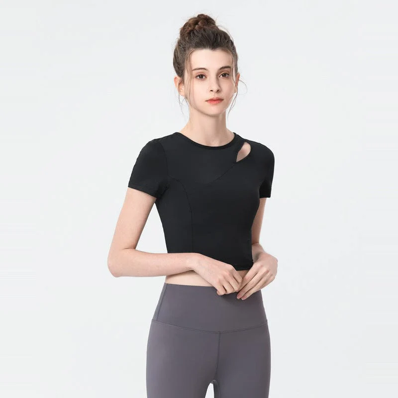 Shoulder Slit Cropped Active Top - Image 3