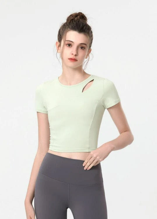 Shoulder Slit Cropped Active Top - Image 4