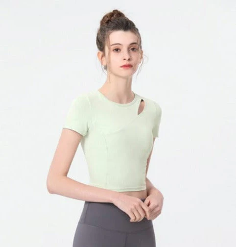 Shoulder Slit Cropped Active Top - Image 5