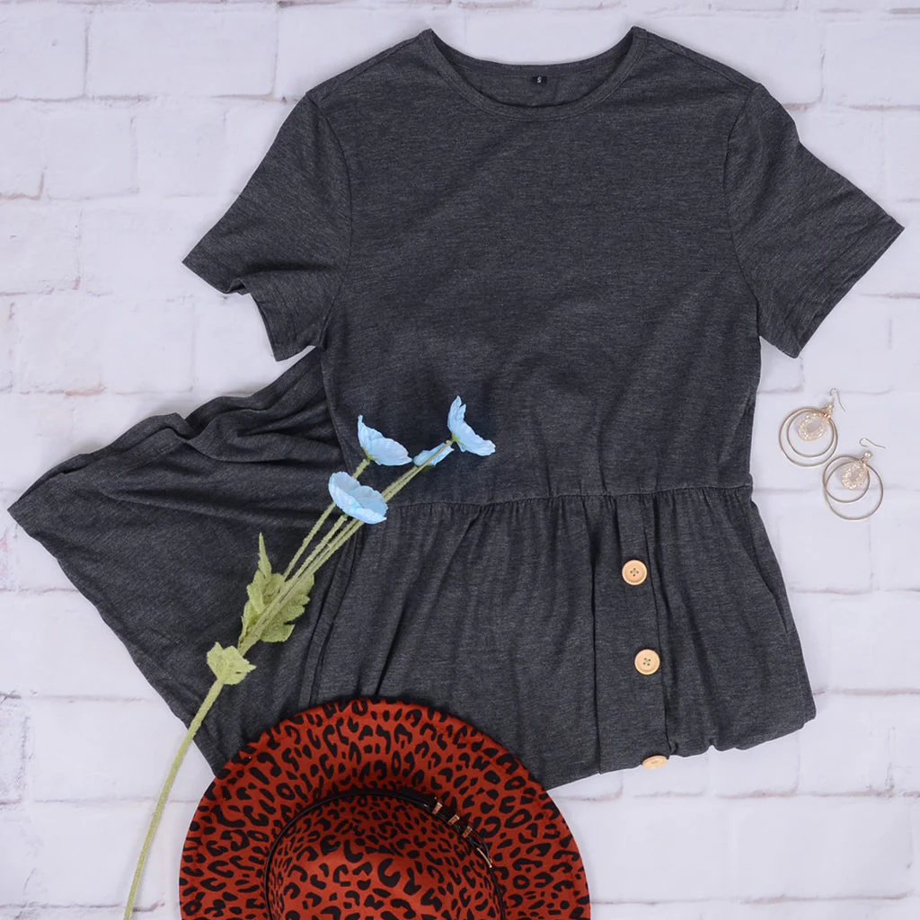 Side Button Down Layering Dress - Image 2