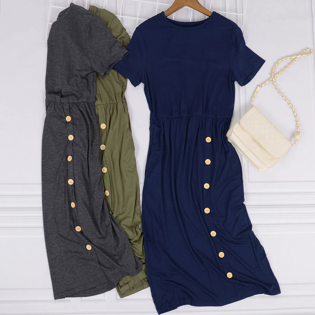Side Button Down Layering Dress - Image 3