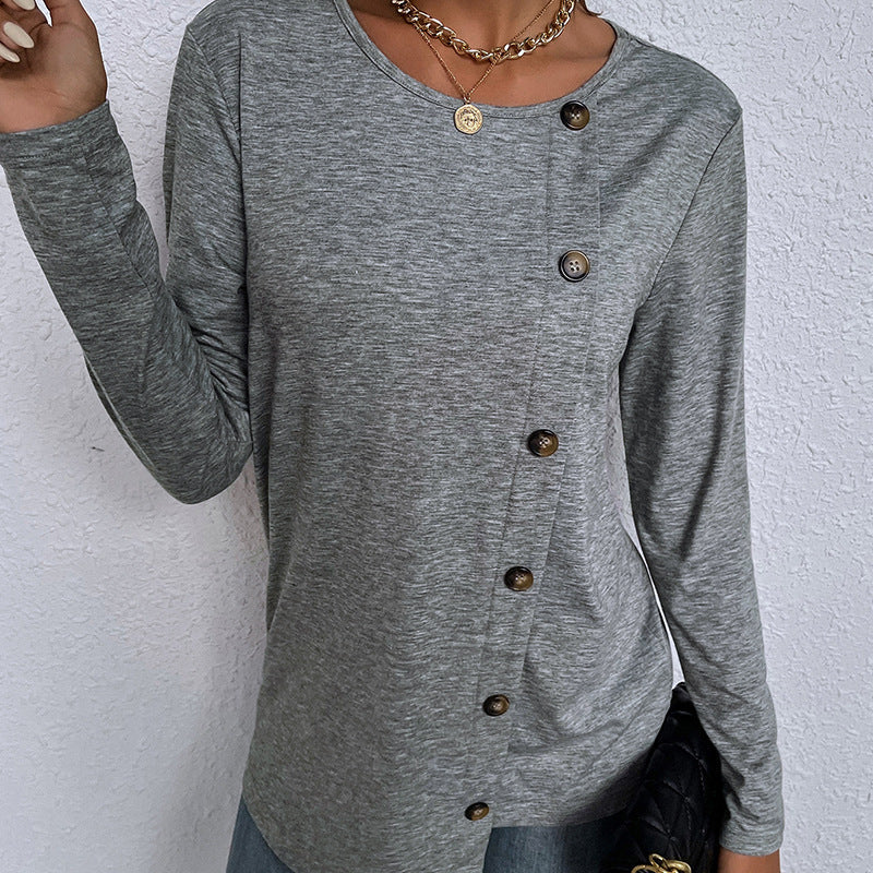 Side Button Long Sleeve Top - Image 2