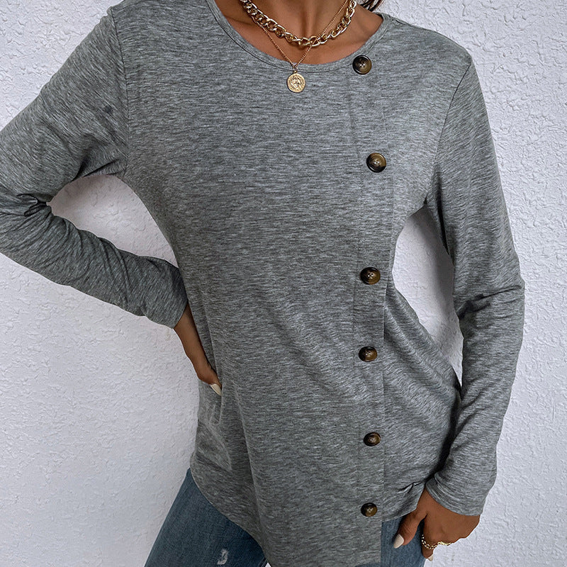 Side Button Long Sleeve Top - Image 3