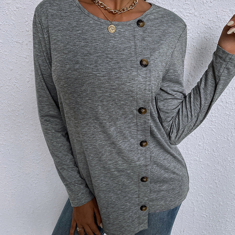 Side Button Long Sleeve Top - Image 4