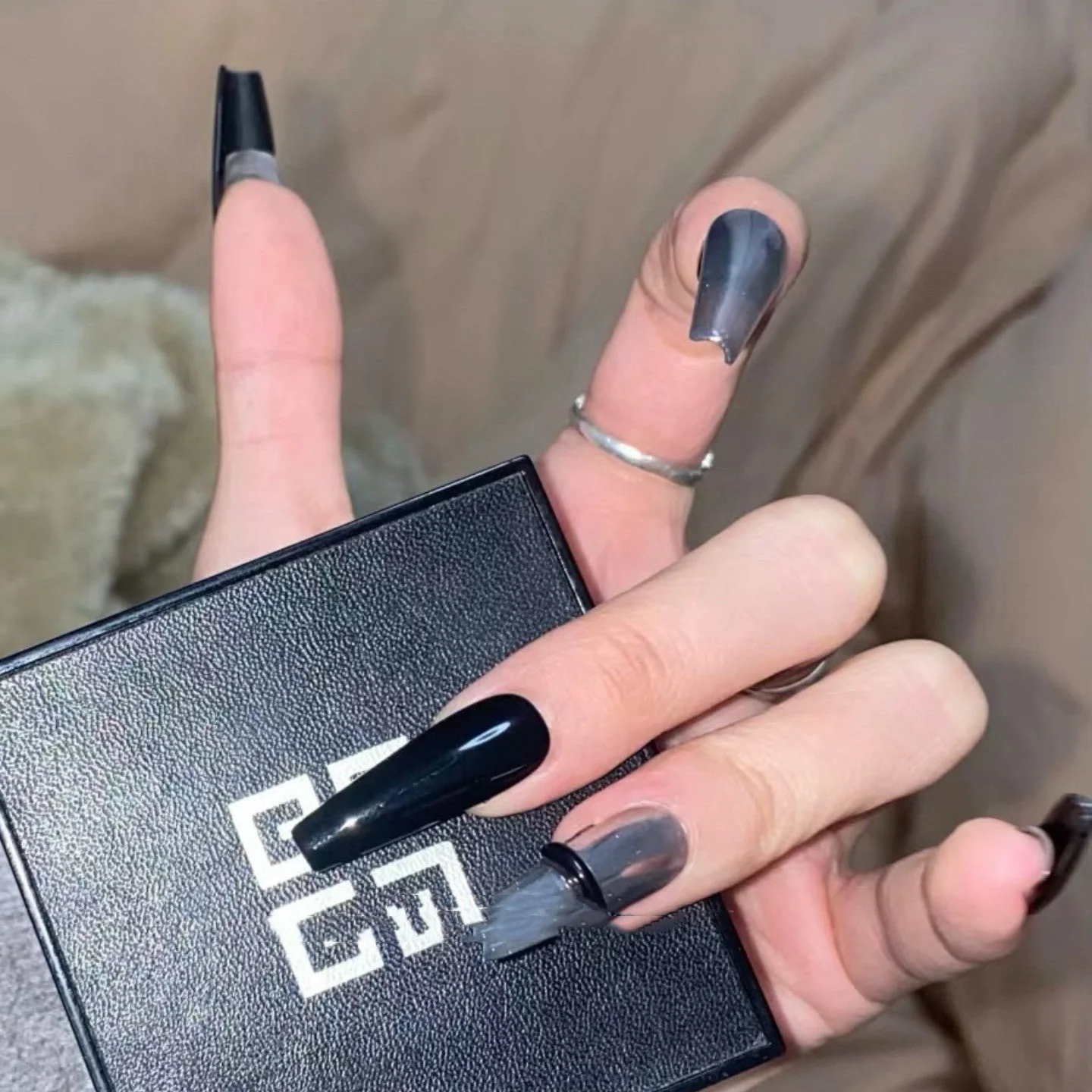 Silver Black Super Cool Nail Stickers - Image 5