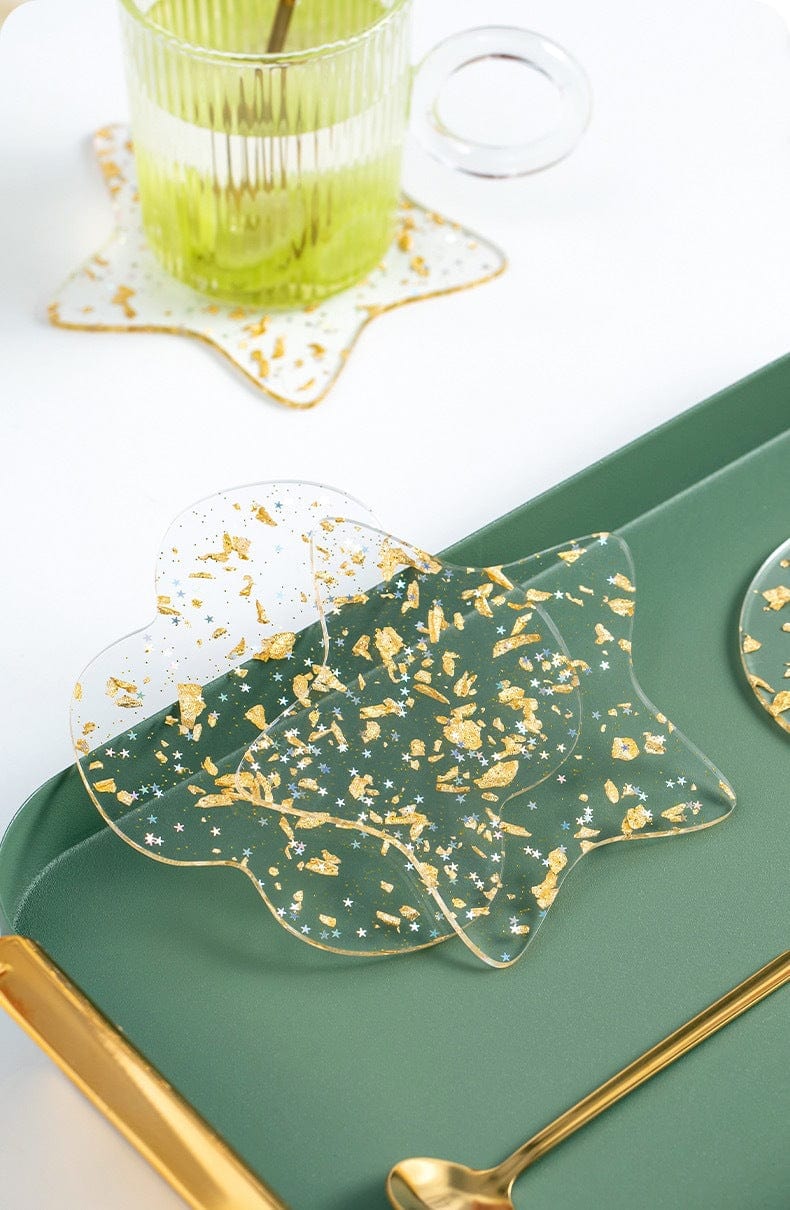 Silver & Gold Flaked Coasters - Image 4