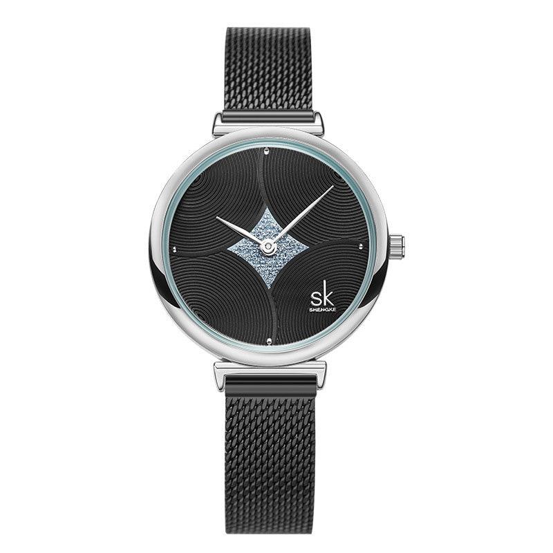 Simple Steel Mesh Two-Needle Watch - Image 5