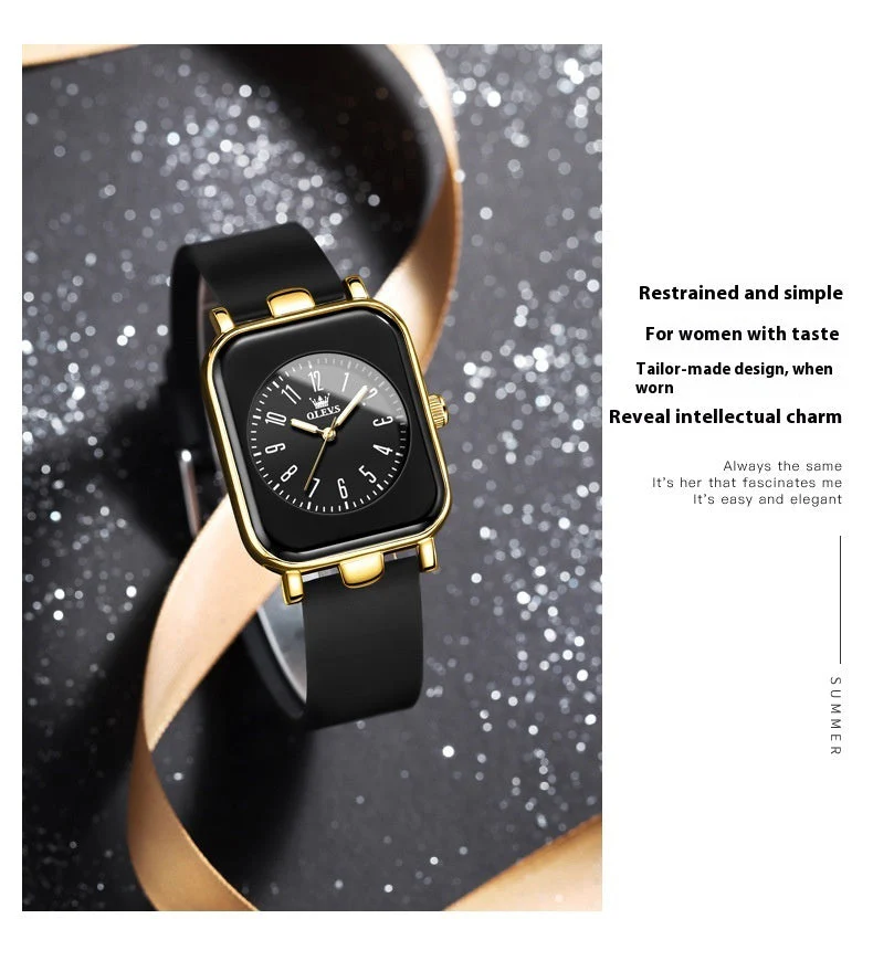 Simple Silicone Band Quartz Watch For Women - Image 7