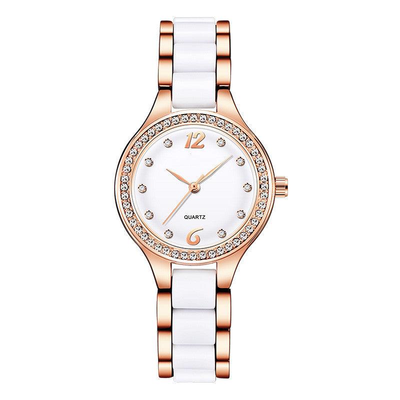 Simple Waterproof Ceramic Watch With Diamonds - Image 3