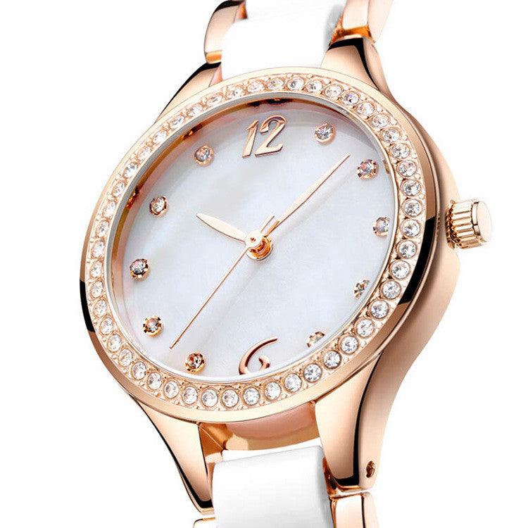 Simple Waterproof Ceramic Watch With Diamonds - Image 4