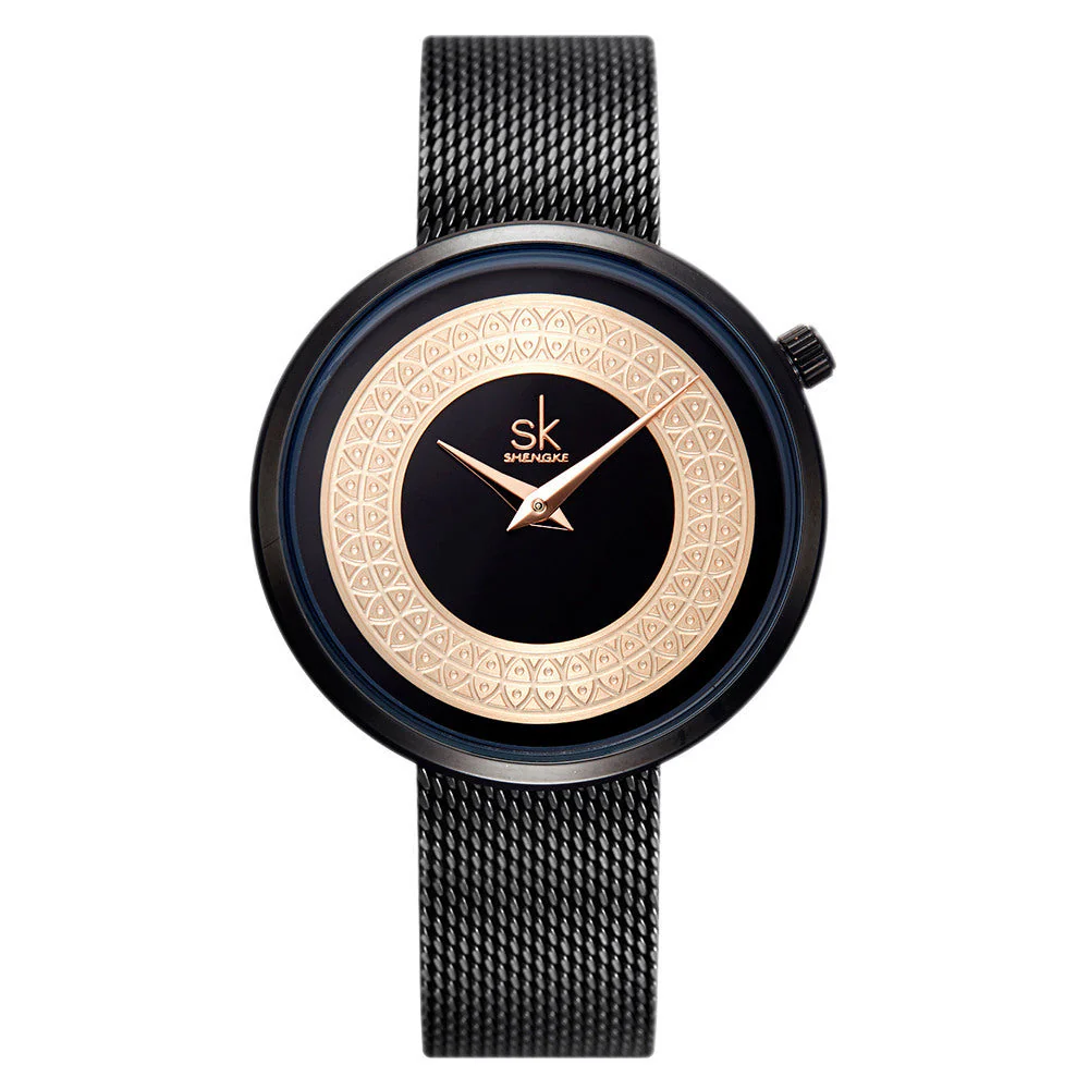 Sk Shengke watch creative dial steel mesh belt waterproof quartz watch foreign trade source k0114 - Image 7