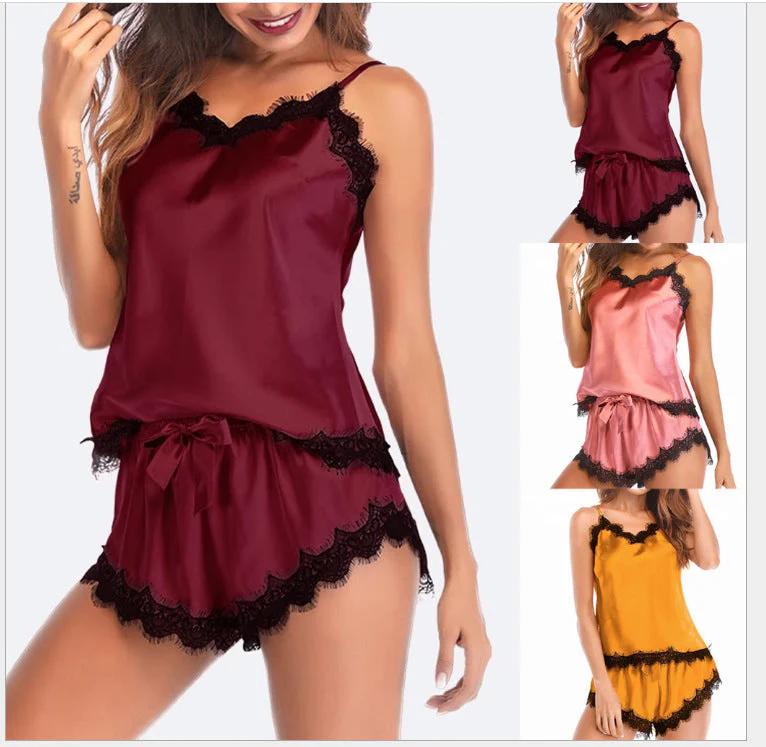 Sleepwear Lingerie V-Neck Nightgown Pijama Multi Colors - Image 2