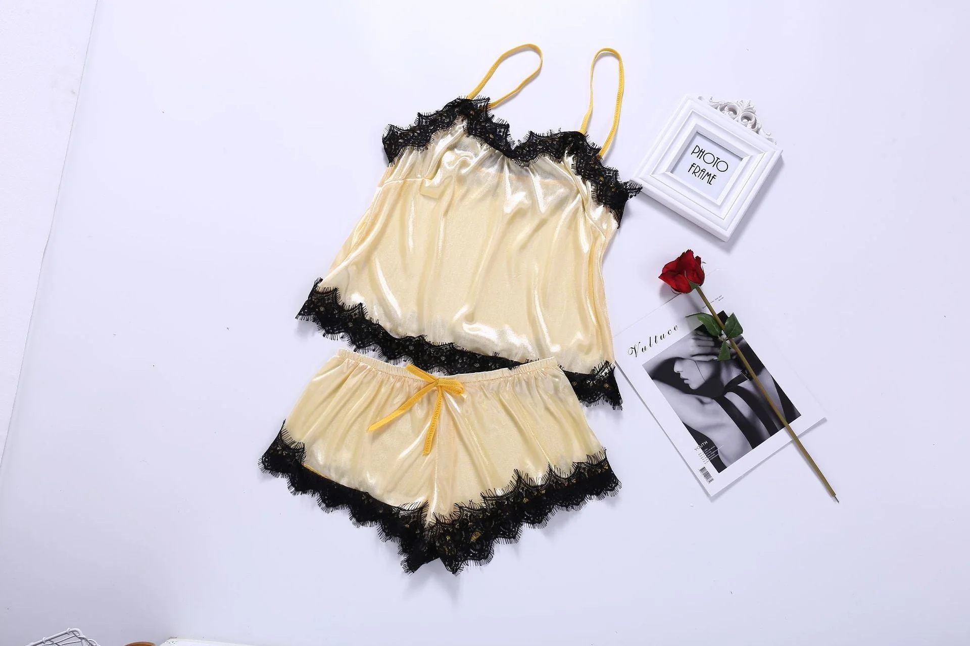 Sleepwear Lingerie V-Neck Nightgown Pijama Multi Colors - Image 8
