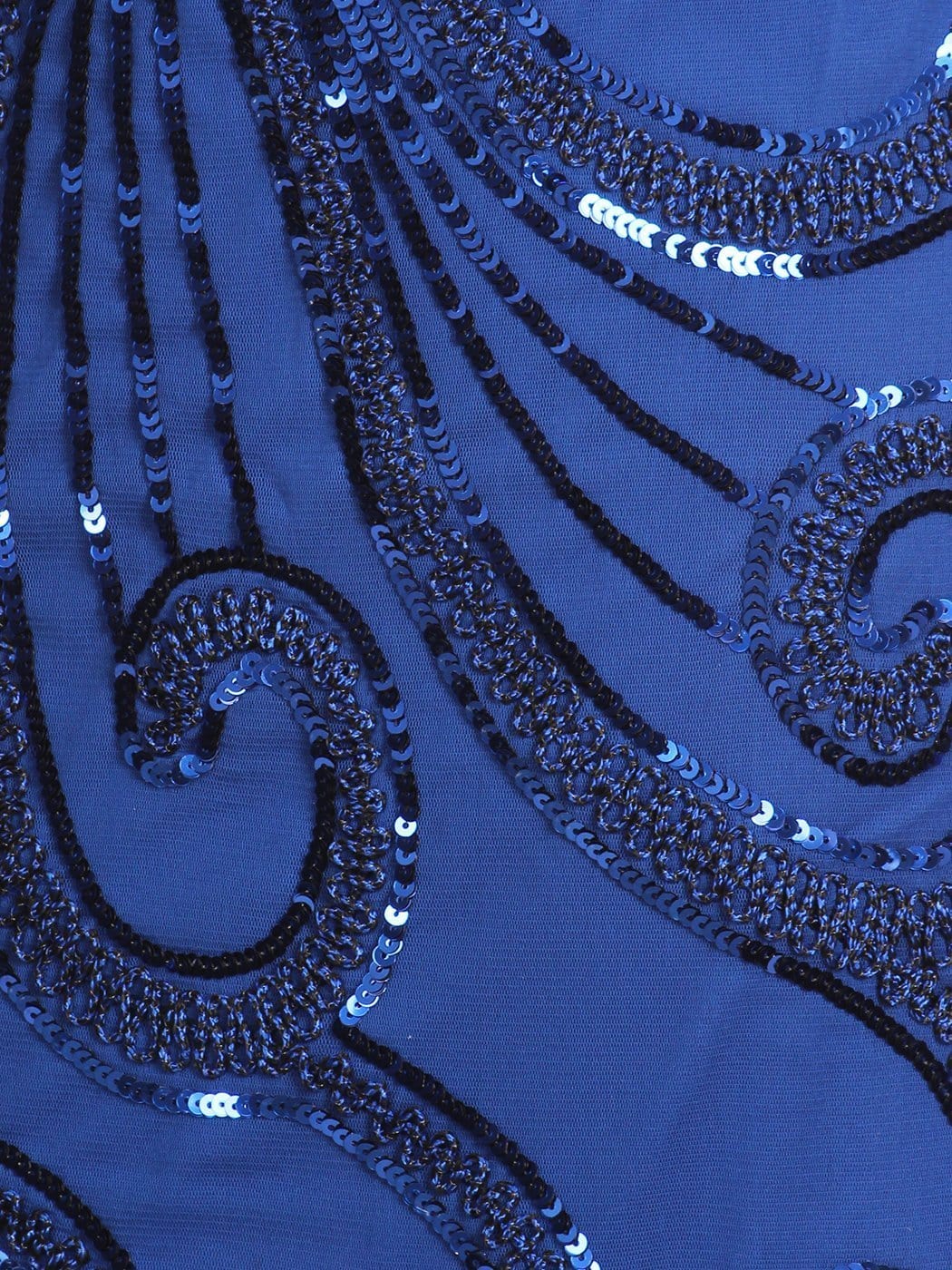 Sleeveless Floral Embroidery Beaded Sequin Dress - Image 21
