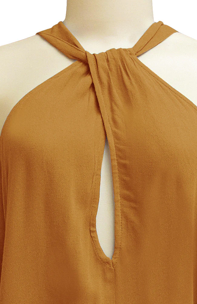 Sleeveless Halter Neck Top with Twist and Buckle - Image 4
