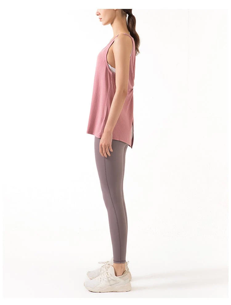 Sleeveless Open Back Split Twist Tank - Image 11