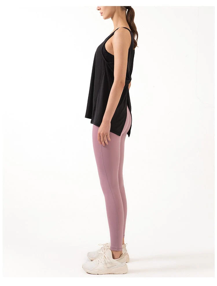 Sleeveless Open Back Split Twist Tank - Image 7
