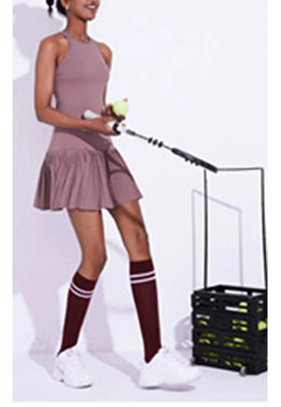 Sleeveless Racerback Ruffled Mini Exercise Dress - Image 3