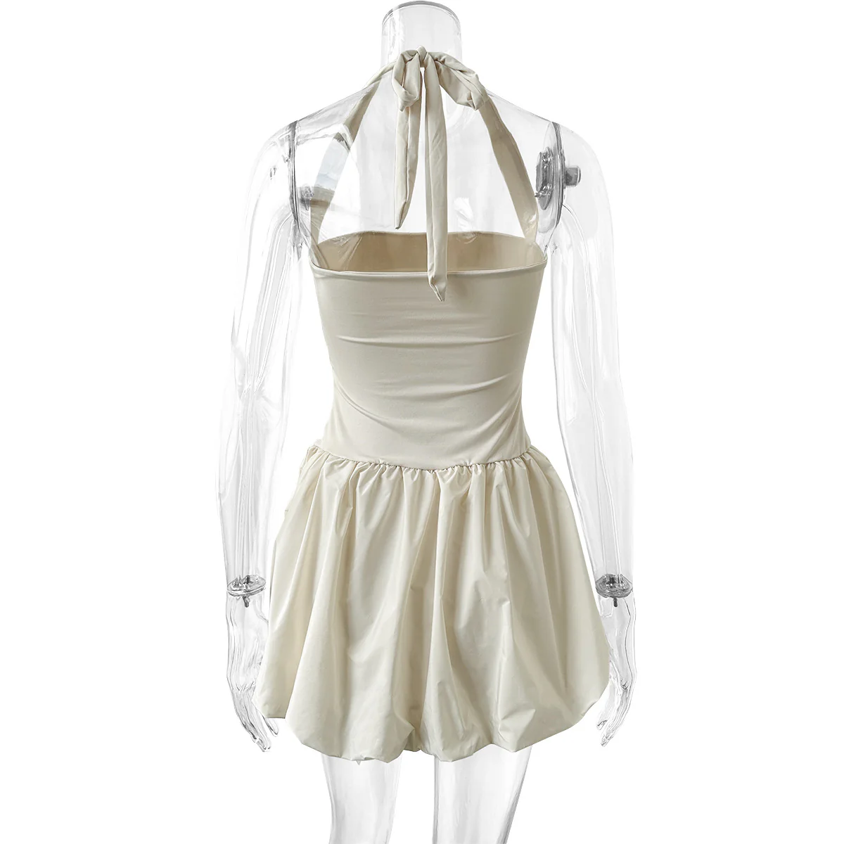Sleeveless Ruched Bubble Mini Dress Dress - Image 10