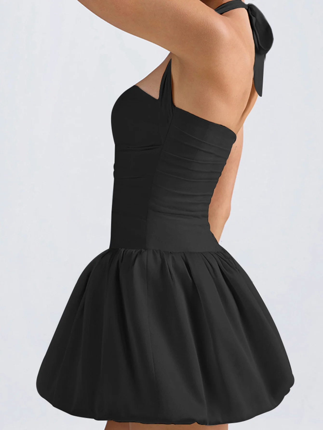 Sleeveless Ruched Bubble Mini Dress Dress - Image 5