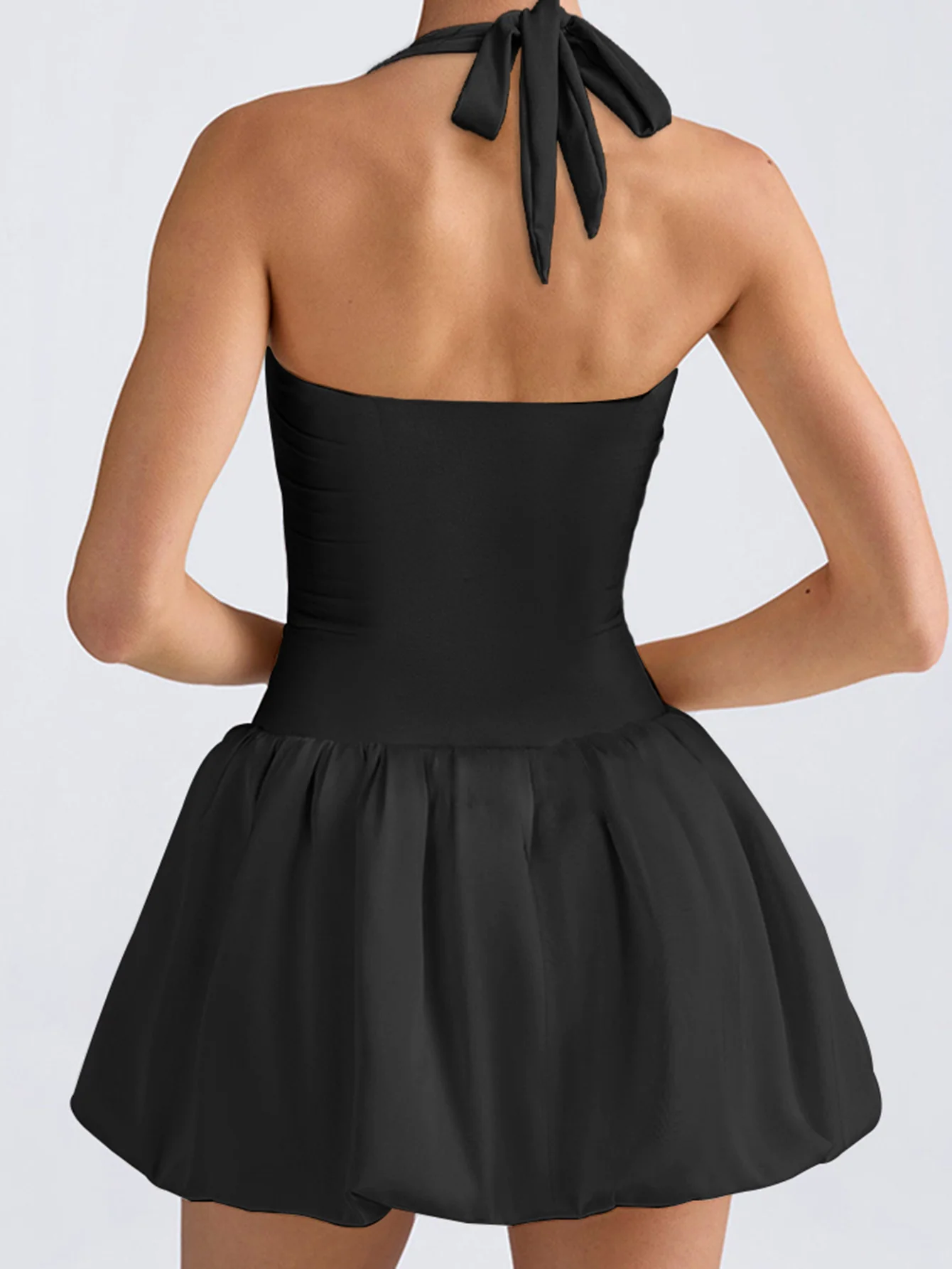 Sleeveless Ruched Bubble Mini Dress Dress - Image 6