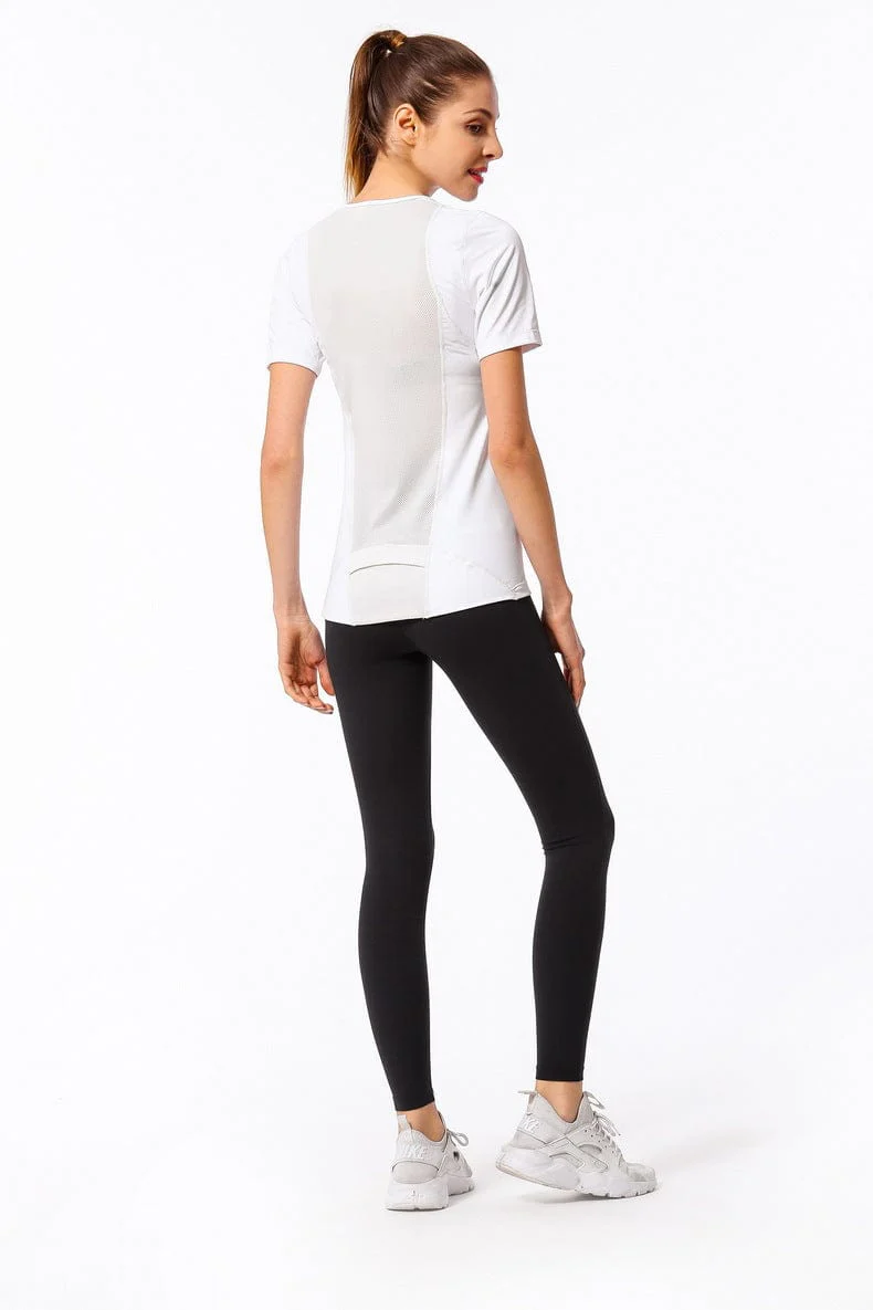 Slim Fit Mesh Back Panel Short Sleeve Tee - Image 10