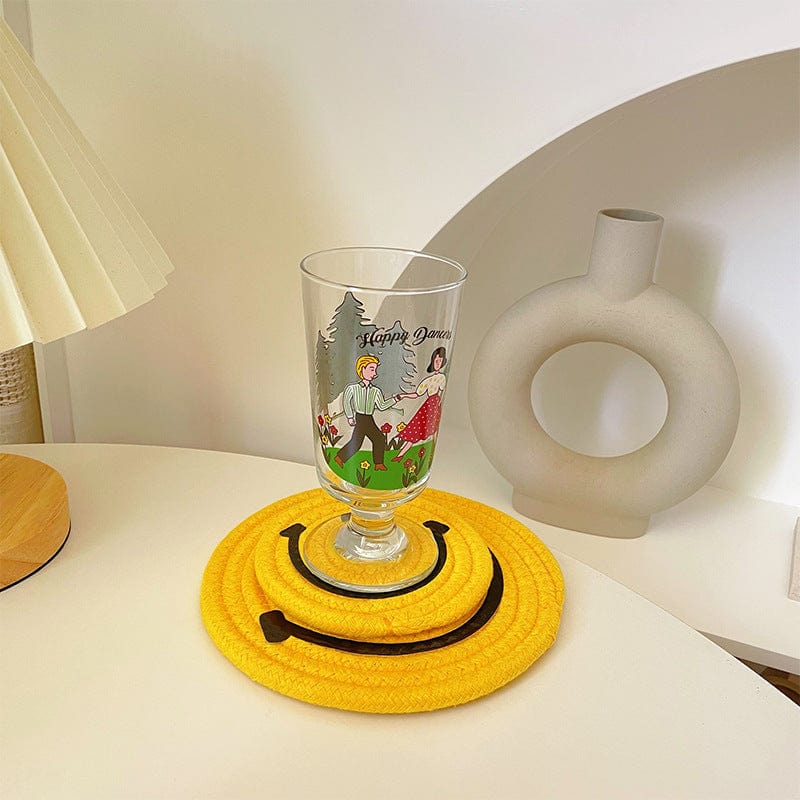 Smiley Face Woven Mat Coaster - Image 2