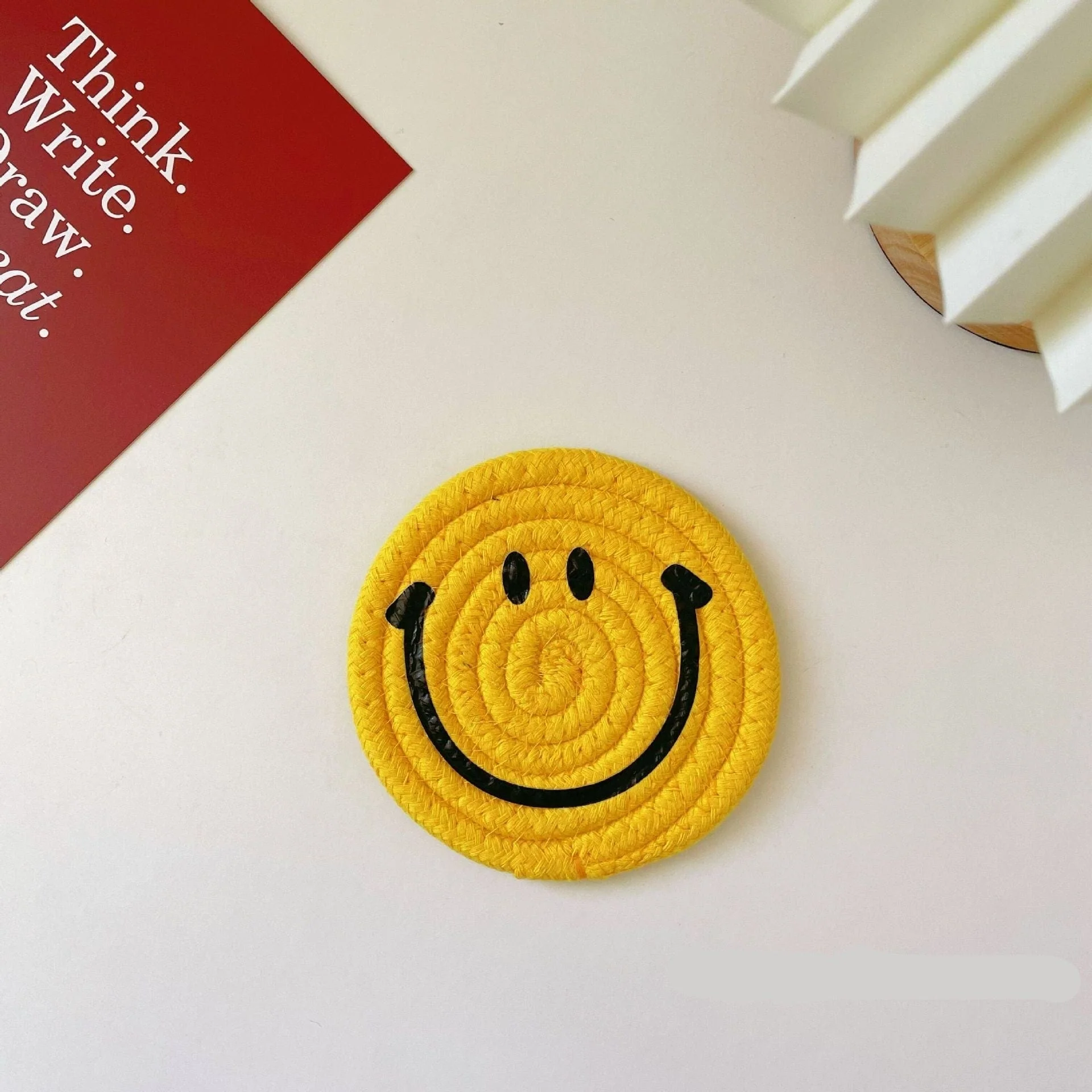 Smiley Face Woven Mat Coaster - Image 5