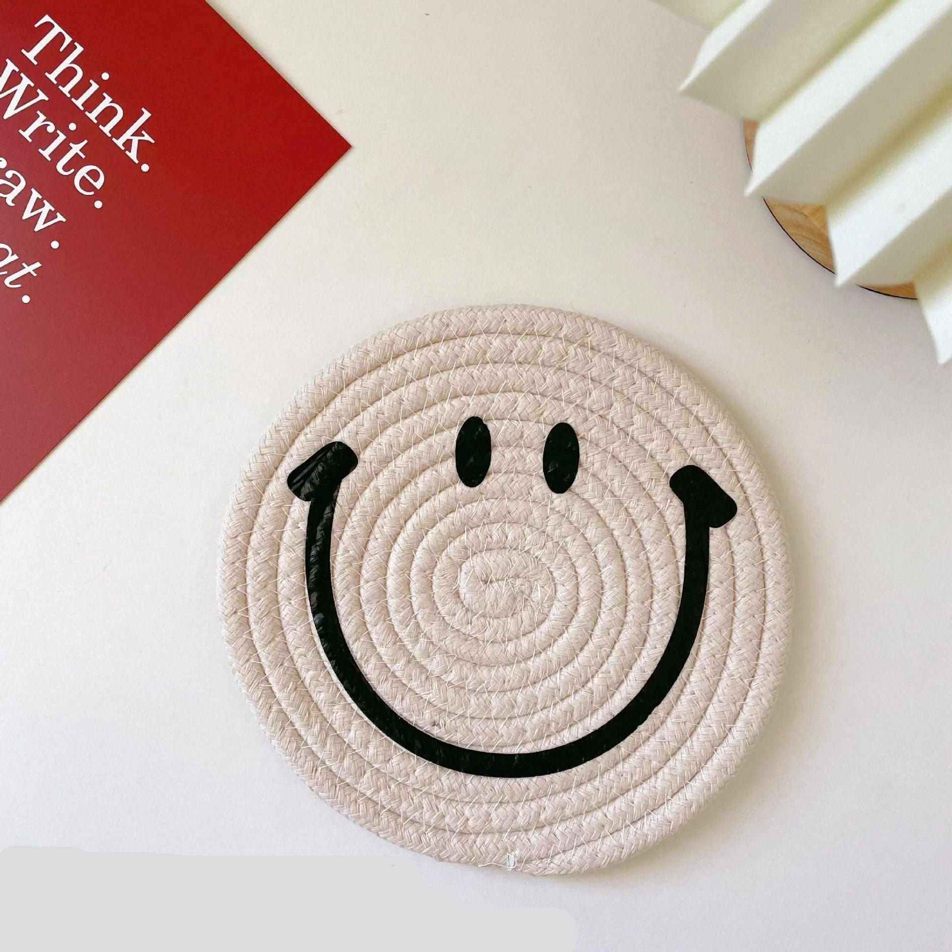 Smiley Face Woven Mat Coaster - Image 8