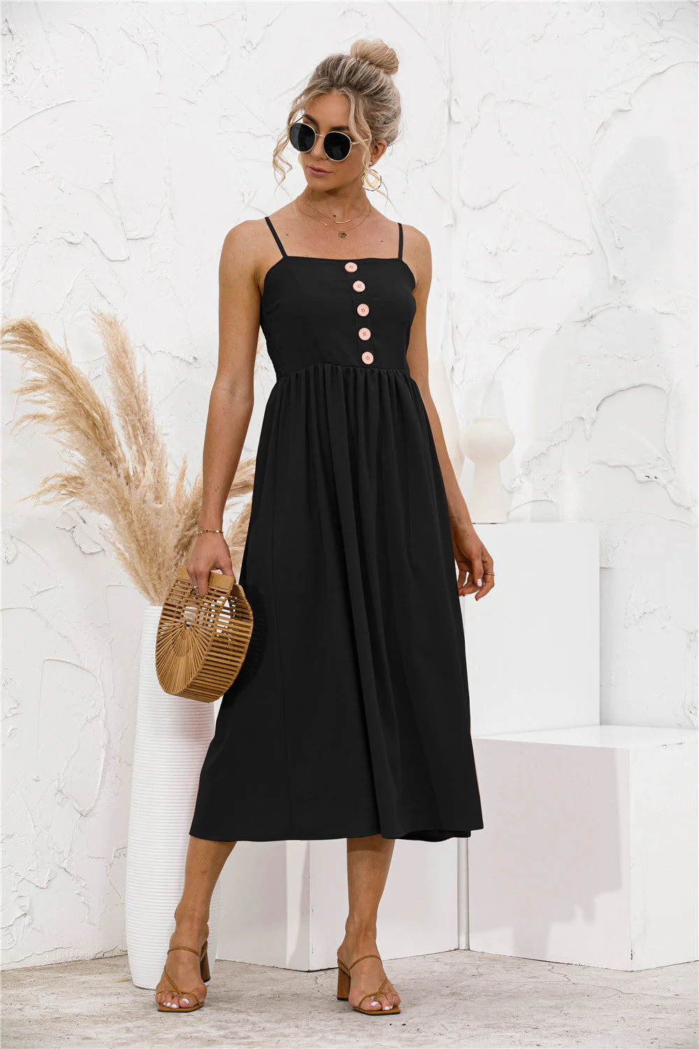Smocked Back Button Dress - Image 2