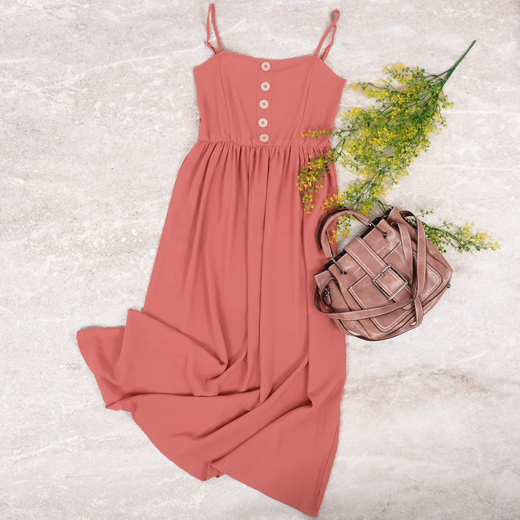 Smocked Back Button Dress - Image 5