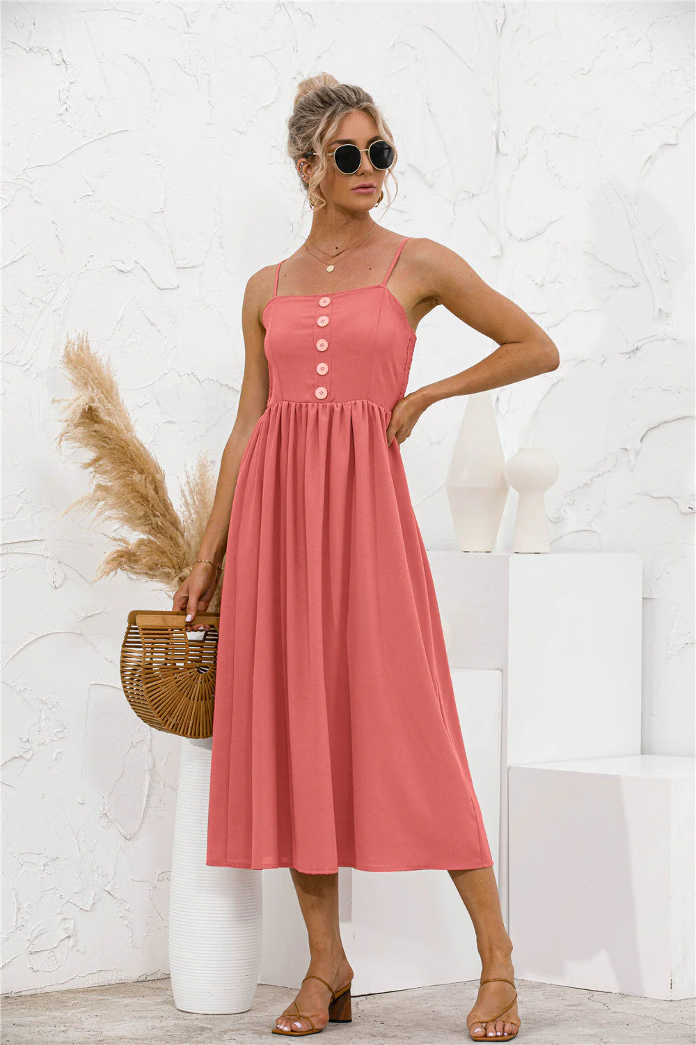Smocked Back Button Dress - Image 7