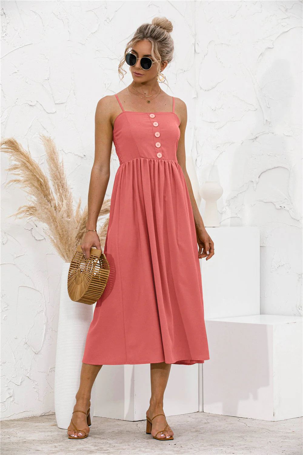 Smocked Back Button Dress - Image 8