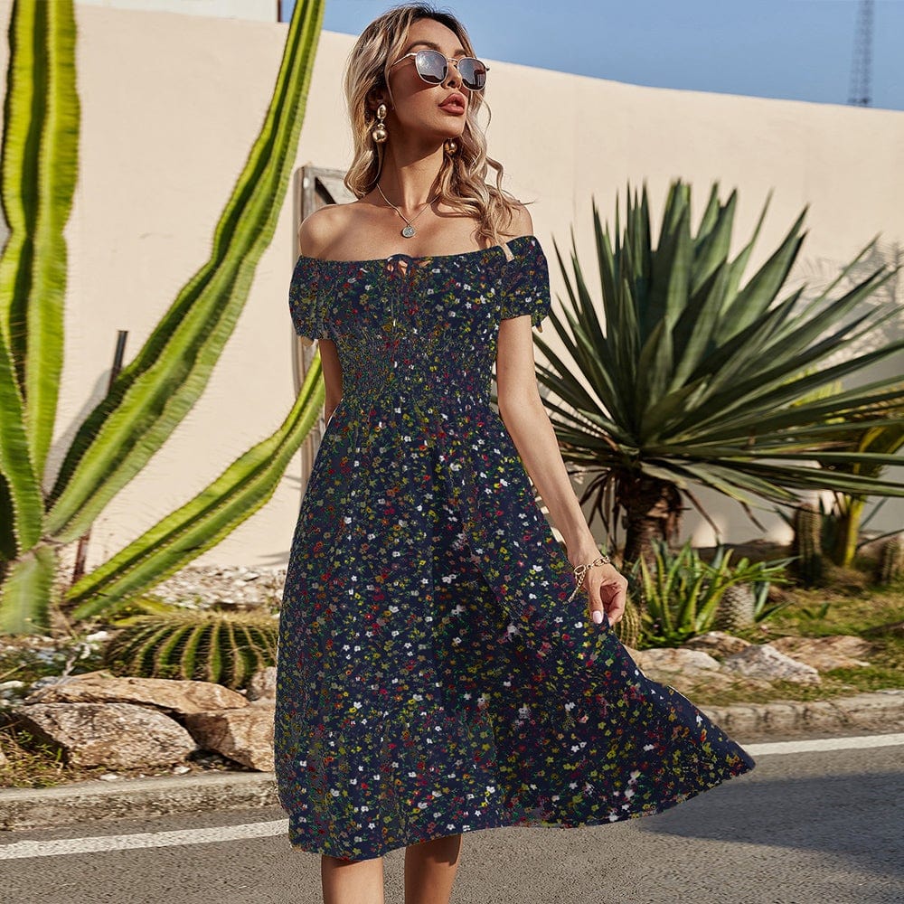 Smocked Waist Daisy Floral Dress - Image 12
