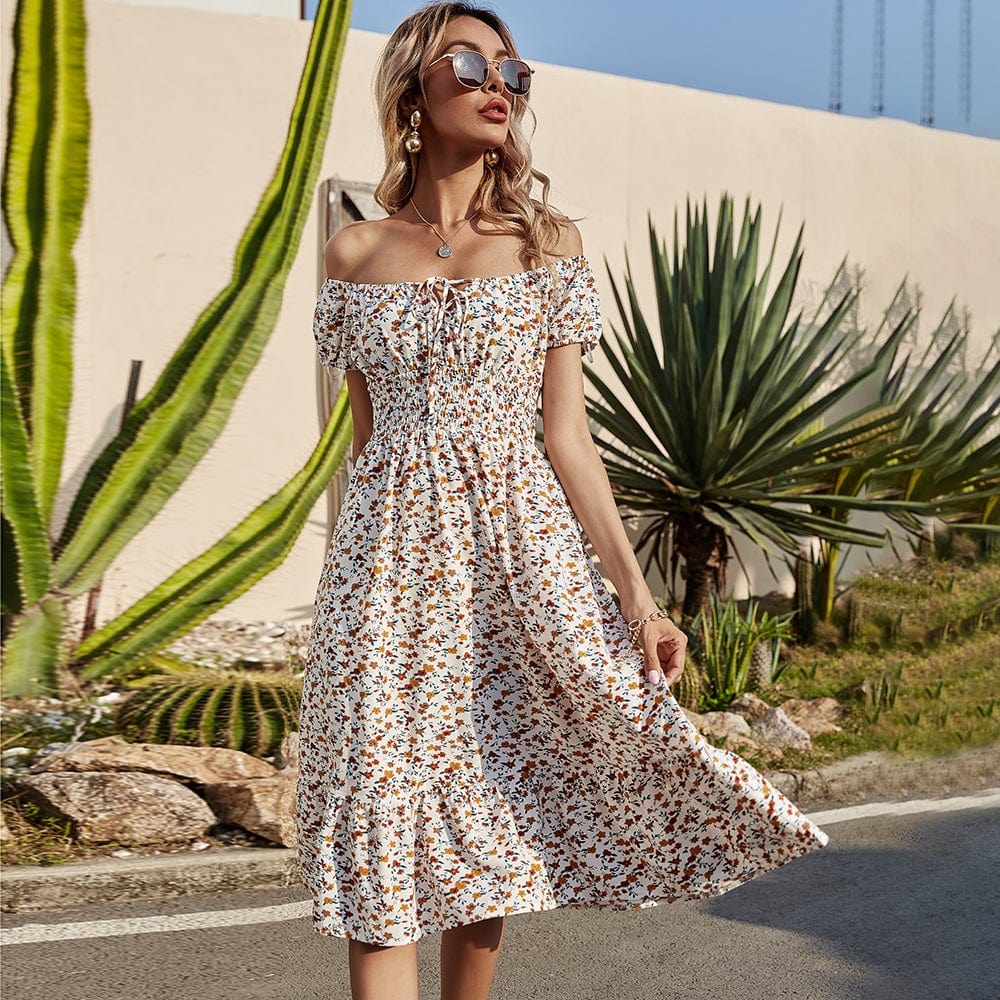 Smocked Waist Daisy Floral Dress - Image 14