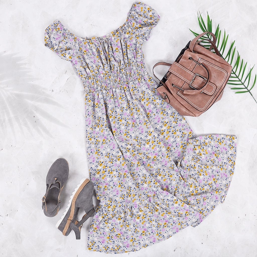 Smocked Waist Daisy Floral Dress - Image 16