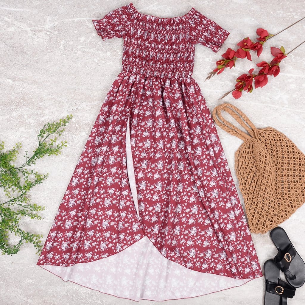 Smocked Wrap Off-Shoulder Maxi Dress - Image 13