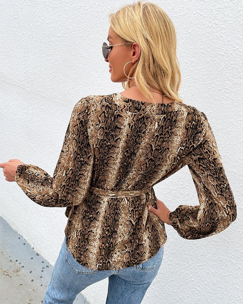 Snake Skin Peplum Blouse - Image 4