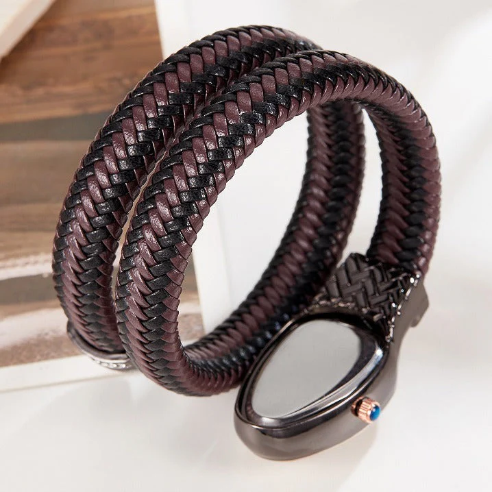Snake Watch Quartz Watch Diamond Leather Strap - Image 4