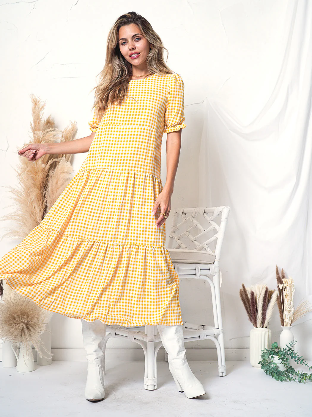 Soft Dot Print Short Sleeve Maxi Dress - Image 23