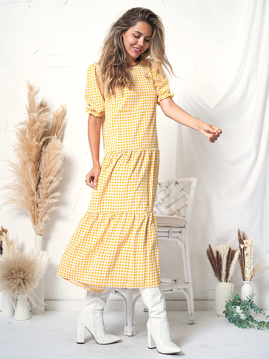 Soft Dot Print Short Sleeve Maxi Dress - Image 26
