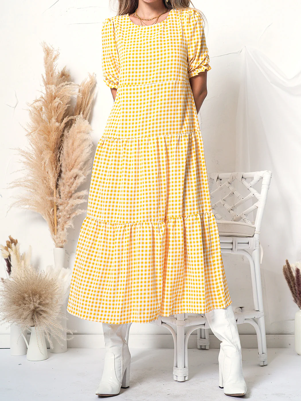 Soft Dot Print Short Sleeve Maxi Dress - Image 27